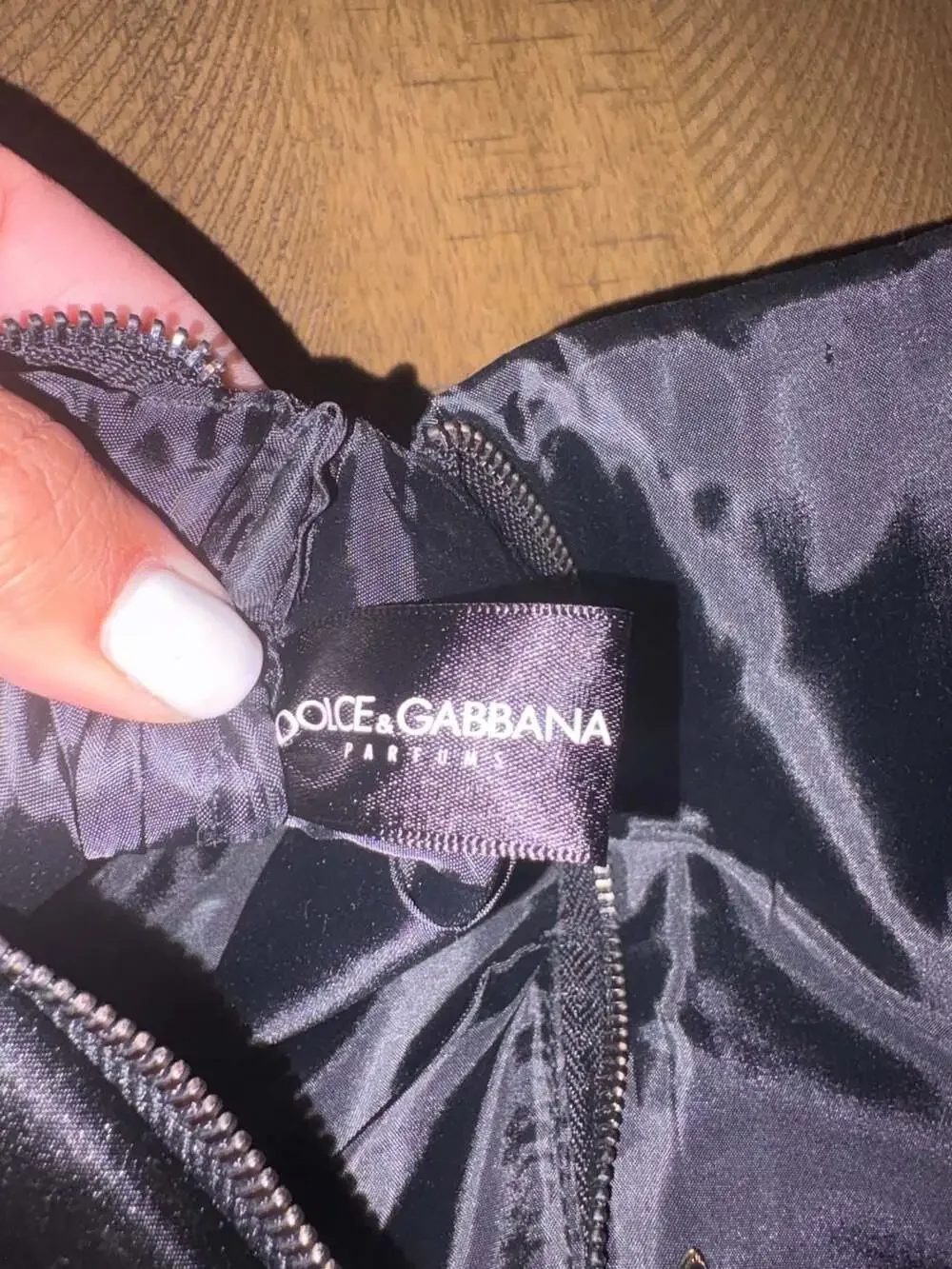 Dolce & Gabbana Parfums Black Satin Evening Clutch Bag